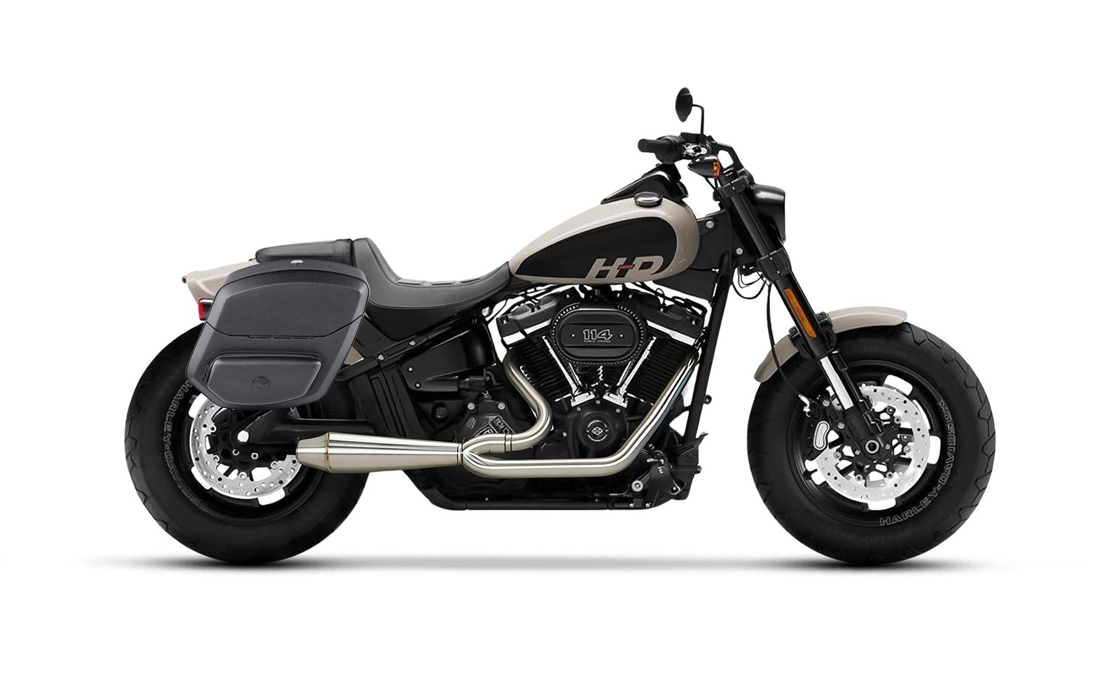 24L - Ironclad Quick-Mount Medium Harley Softail Fat Bob FXFB/S Leather Wrapped Hard Alforjas