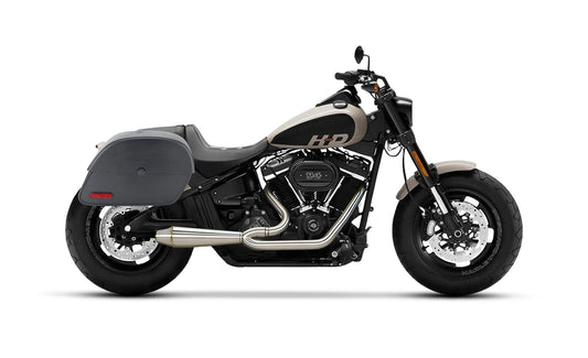 28L - Panzer Medium Quick-Mount Harley Softail Fat Bob FXFB/S Leather Alforjas