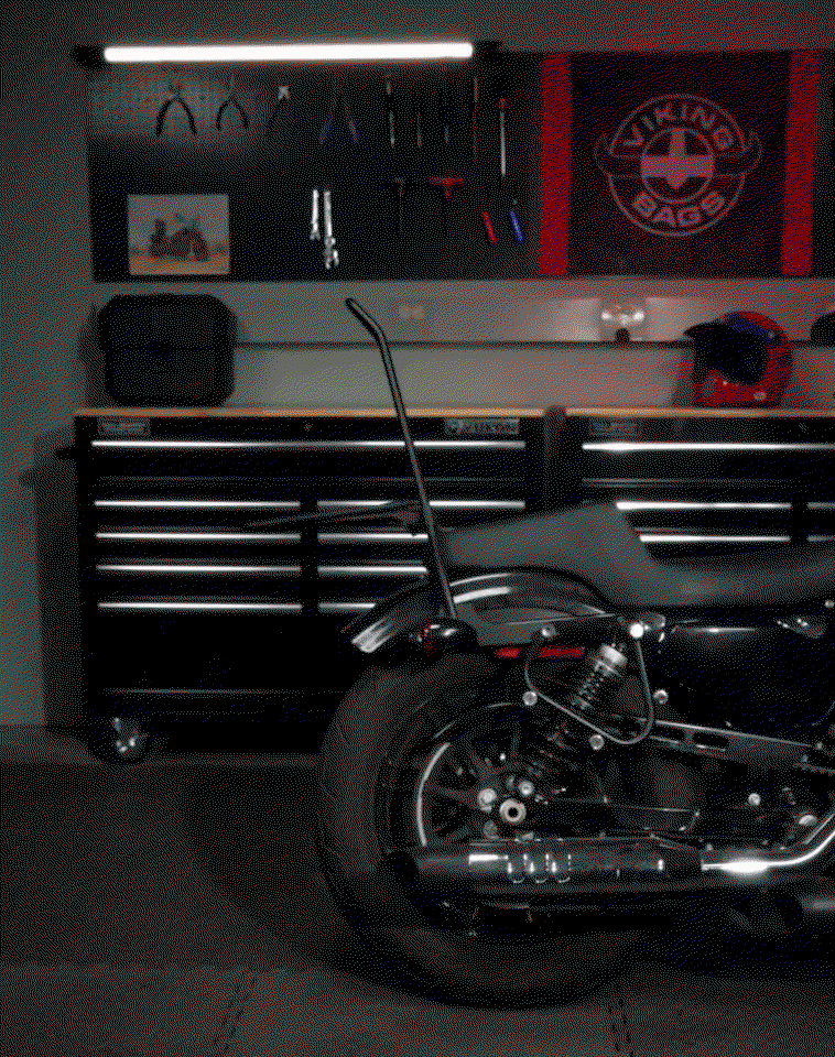 20L - Outlaw Quick-Mount Small Royal Enfield Meteor 350 Leather Wrapped Hard Alforjas
