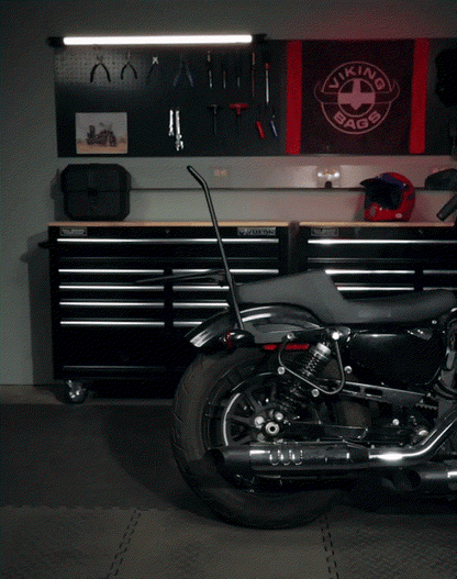 24L - Ironclad Quick-Mount Medium Royal Enfield Meteor 350 Leather Wrapped Hard Alforjas
