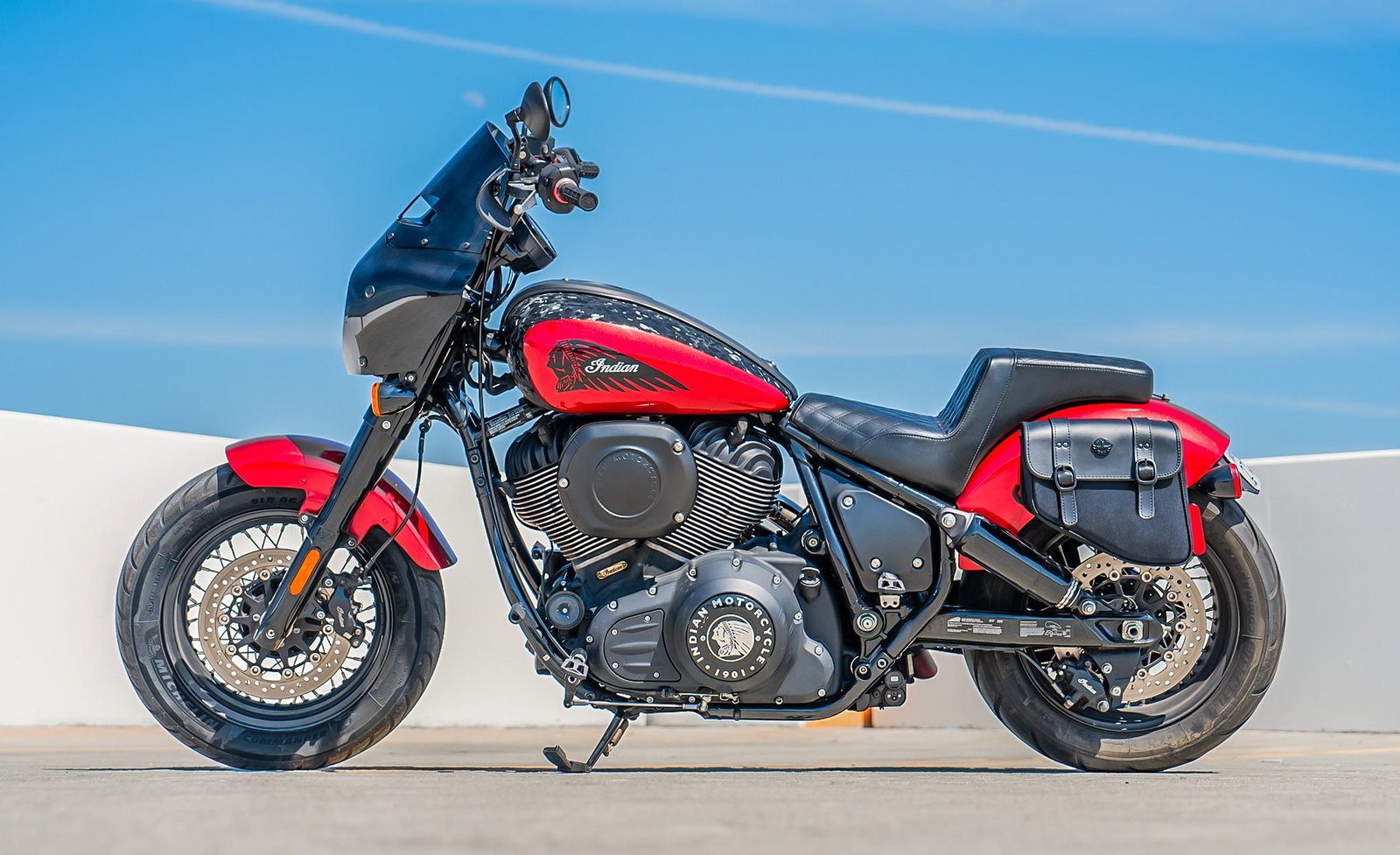 8L - Pony Indian Chief Leather Motocicleta Alforjas
