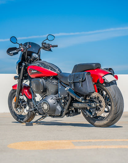 8L - Pony Indian Sport Chief Leather Motocicleta Alforjas