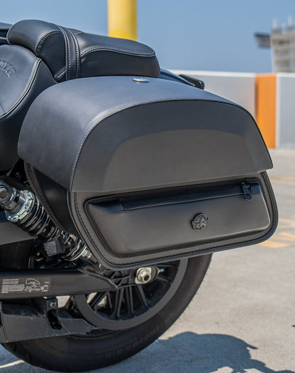 28L - Pantheon Quick-Mount Medium 2025+ Indian Scout Bobber Motocicleta Alforjas