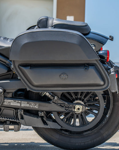 28L - Pantheon Quick-Mount Medium 2025+ Indian Scout Sixty Bobber Motocicleta Alforjas