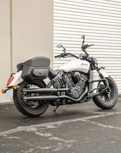 24L - Ironclad Quick-Mount Medium Indian Scout Classic 2025+ Leather Wrapped Hard Alforjas