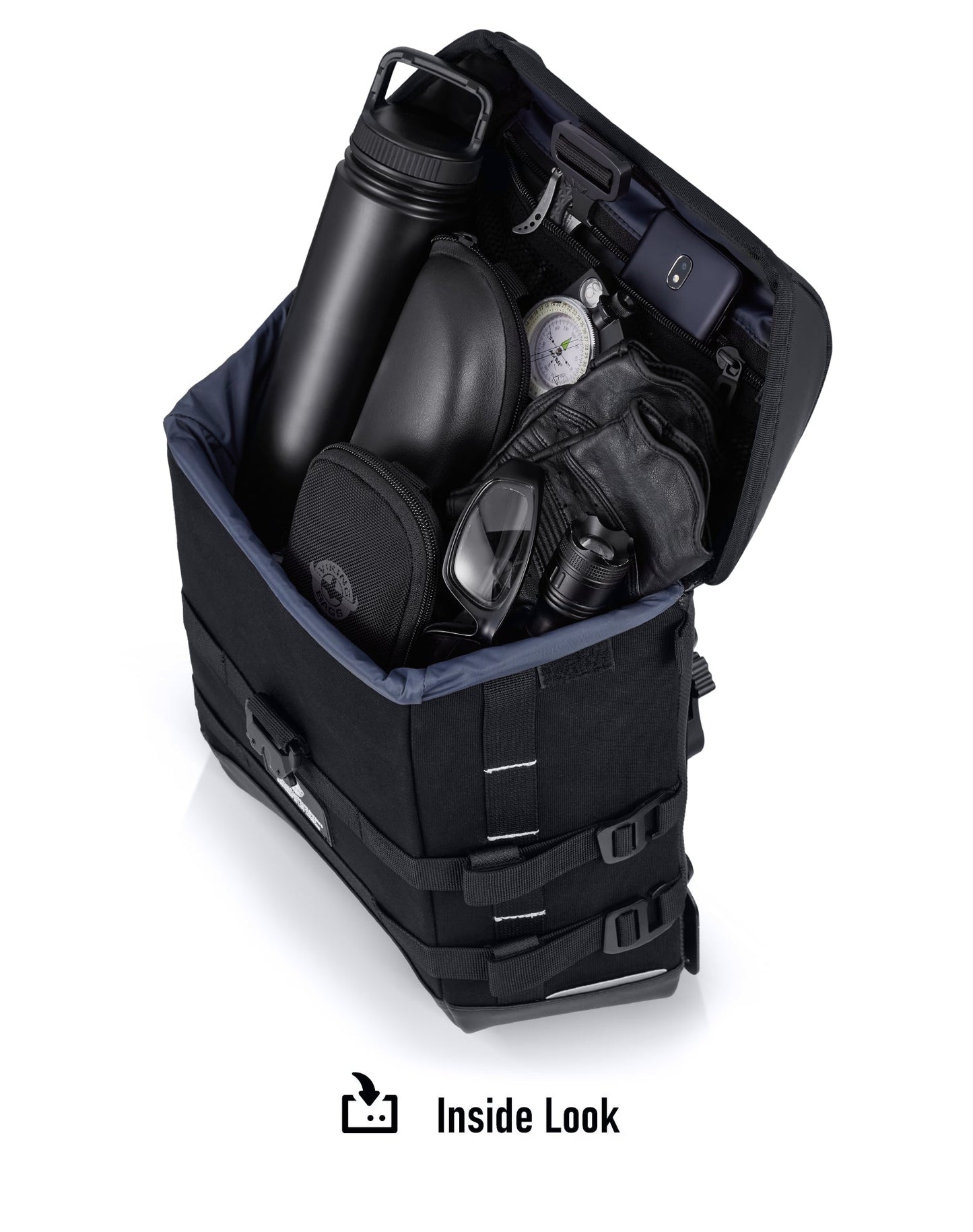 15L - Incognito Quick Mount Medium Solo Motocicleta Alforja (Left Only) para Harley Dyna Low Rider FXDL/I