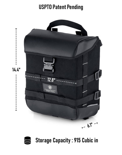 15L - Incognito Quick Mount Medium Solo Motocicleta Alforja (Left Only) para Harley Dyna Low Rider FXDL/I