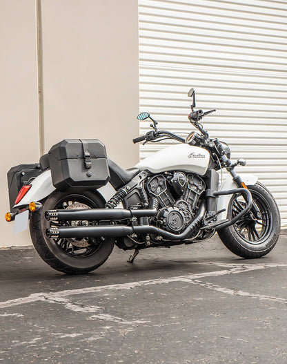 20L - Outlaw Quick-Mount Small Indian Scout Sixty Classic 2025+ Leather Wrapped Hard Alforjas