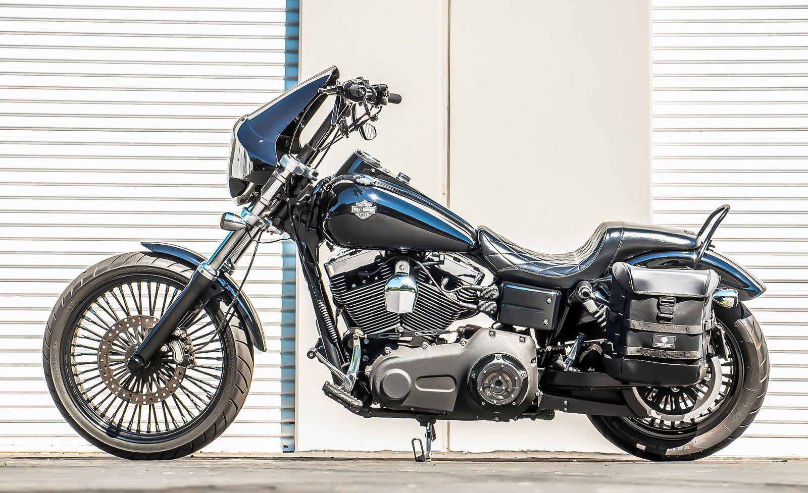 15L - Incognito Quick Mount Medium Solo Motocicleta Alforja (Left Only) para Harley Dyna Wide Glide FXDWG/I