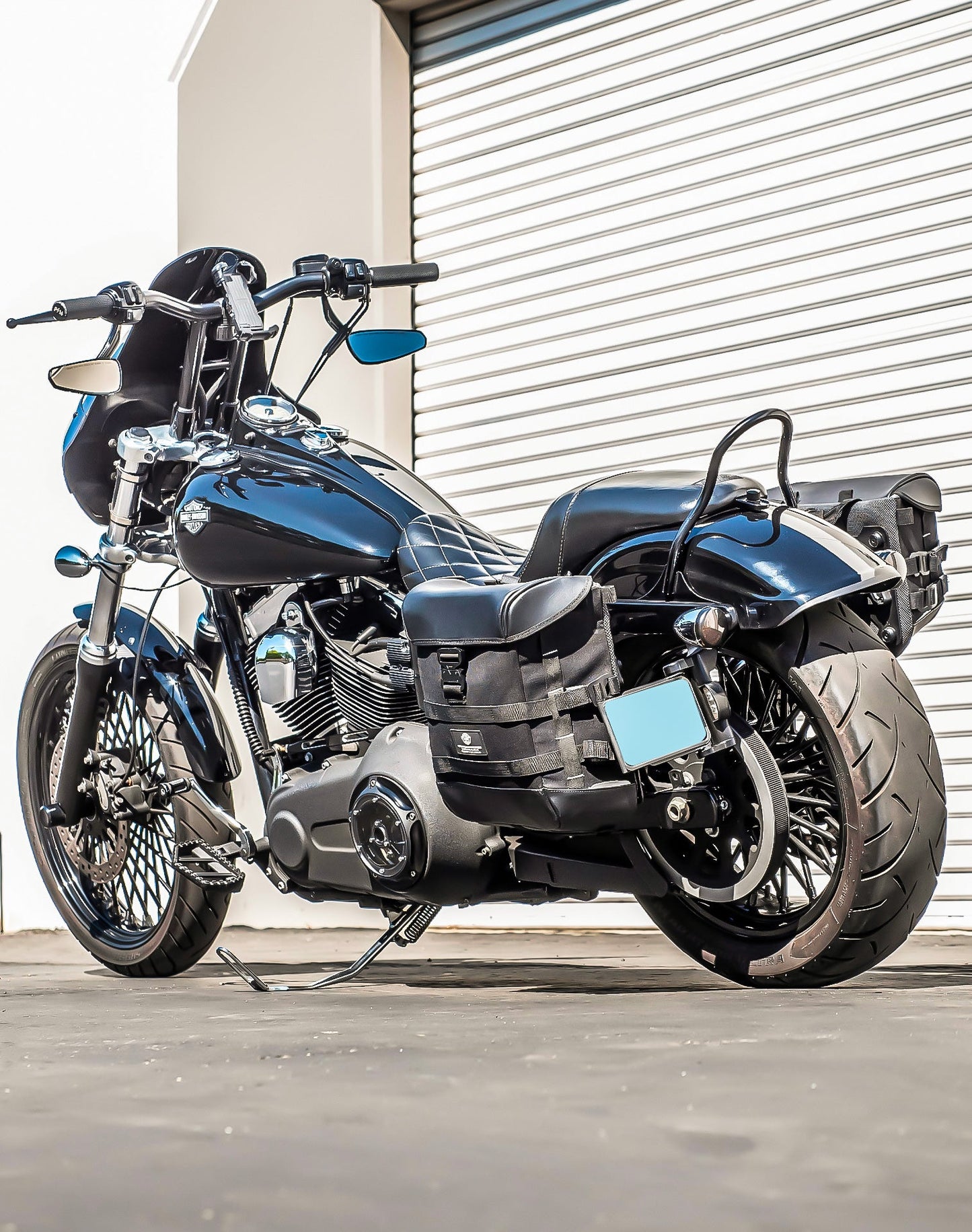 15L - Incognito Quick Mount Medium Solo Motocicleta Alforja (Left Only) para Harley Dyna Wide Glide FXDWG/I