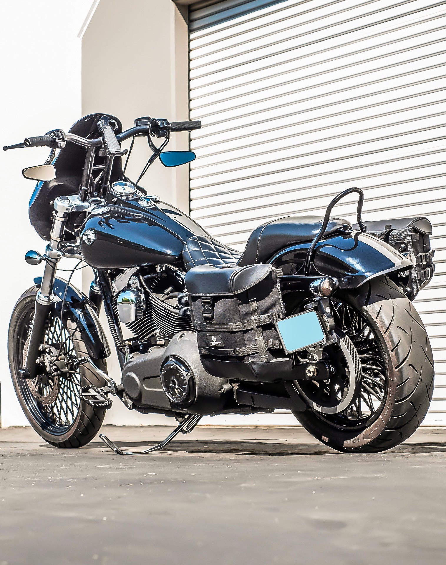 15L - Incognito Quick Mount Medium Solo Motocicleta Alforja (Left Only) para Harley Dyna Wide Glide FXDWG/I
