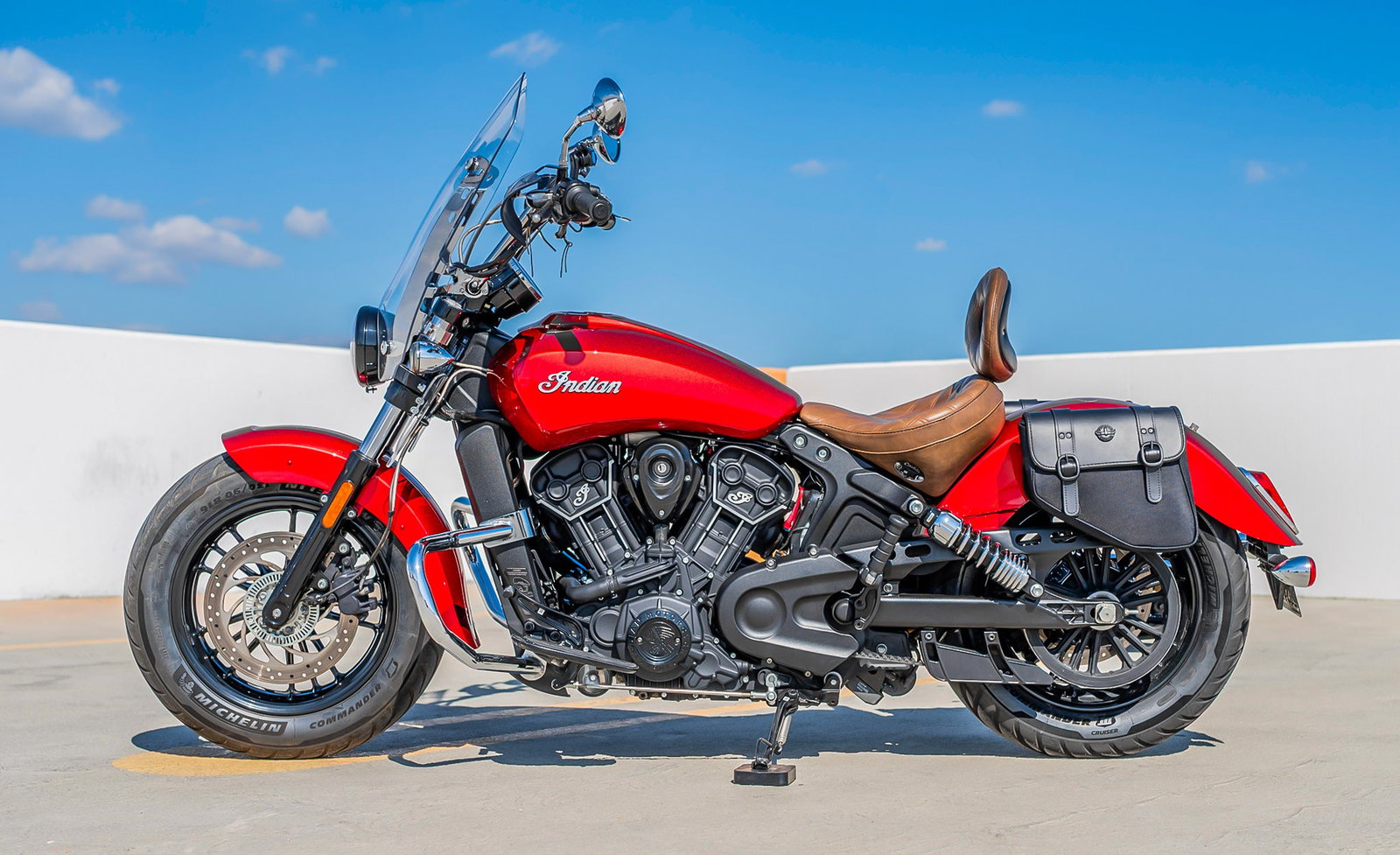 8L - Pony Indian Scout Classic 2025+ Leather Motocicleta Alforjas