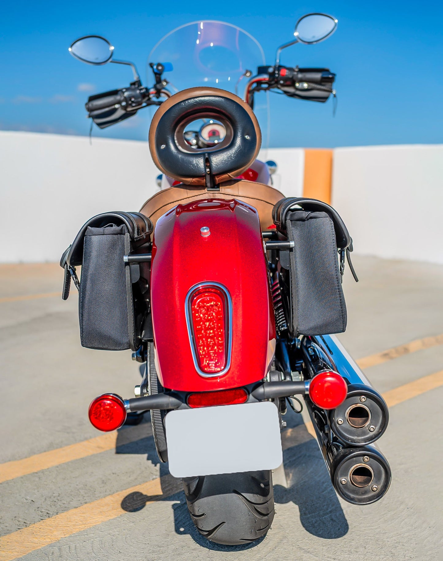 8L - Pony Indian Scout Classic 2025+ Leather Motocicleta Alforjas