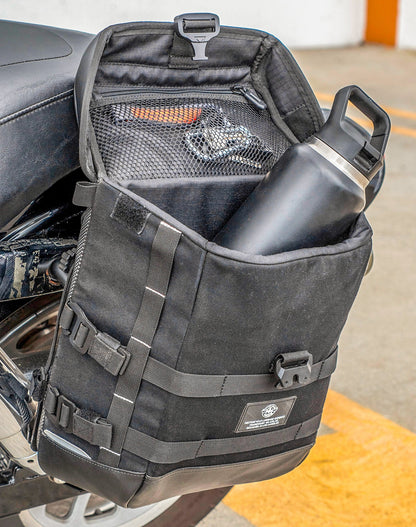 15L - Incognito Quick Mount Medium Solo Motocicleta Alforja (Left Only) para Harley Dyna Fat Bob FXDF/SE