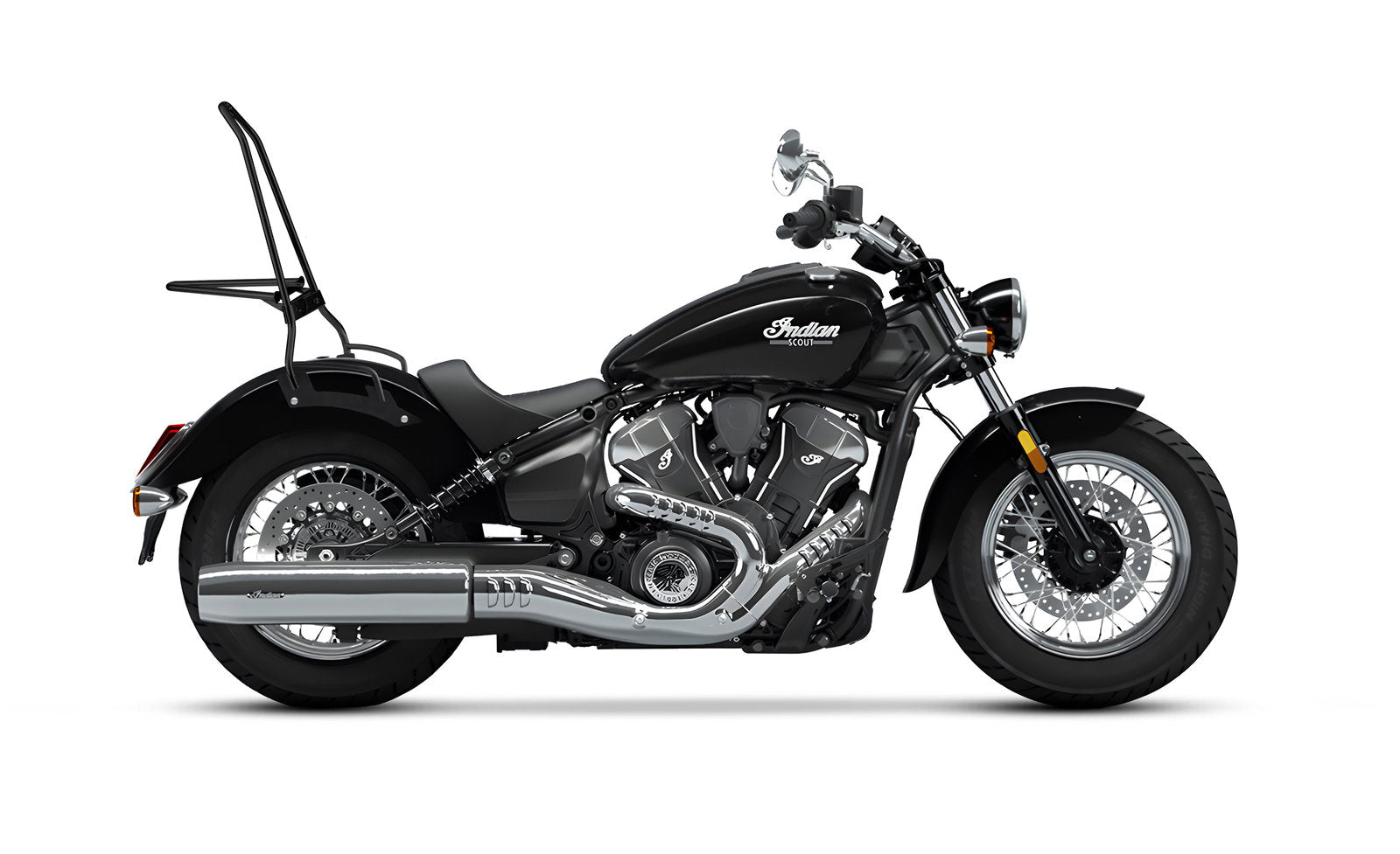 Iron Born Blade 25" Indian Scout Classic 2025+ Sissy bar with Foldable Luggage Rack Matte Black