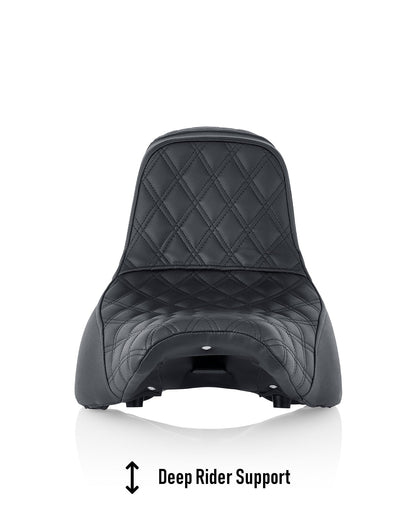 Iron Born Diamond Stitch 2-Up Seat para 2018+ Harley Softail Street Bob FXBB/S