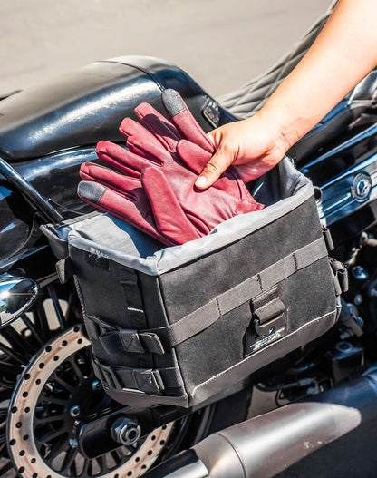 10L - Incognito Quick Mount Small Solo Motocicleta Alforja (Right Only) para Harley Dyna Wide Glide FXDWG/I