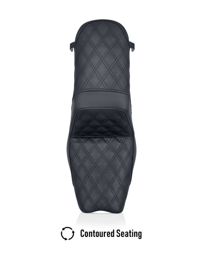 Iron Born Diamond Stitch Indian Scout Bobber Twenty 2-Up Seat Black