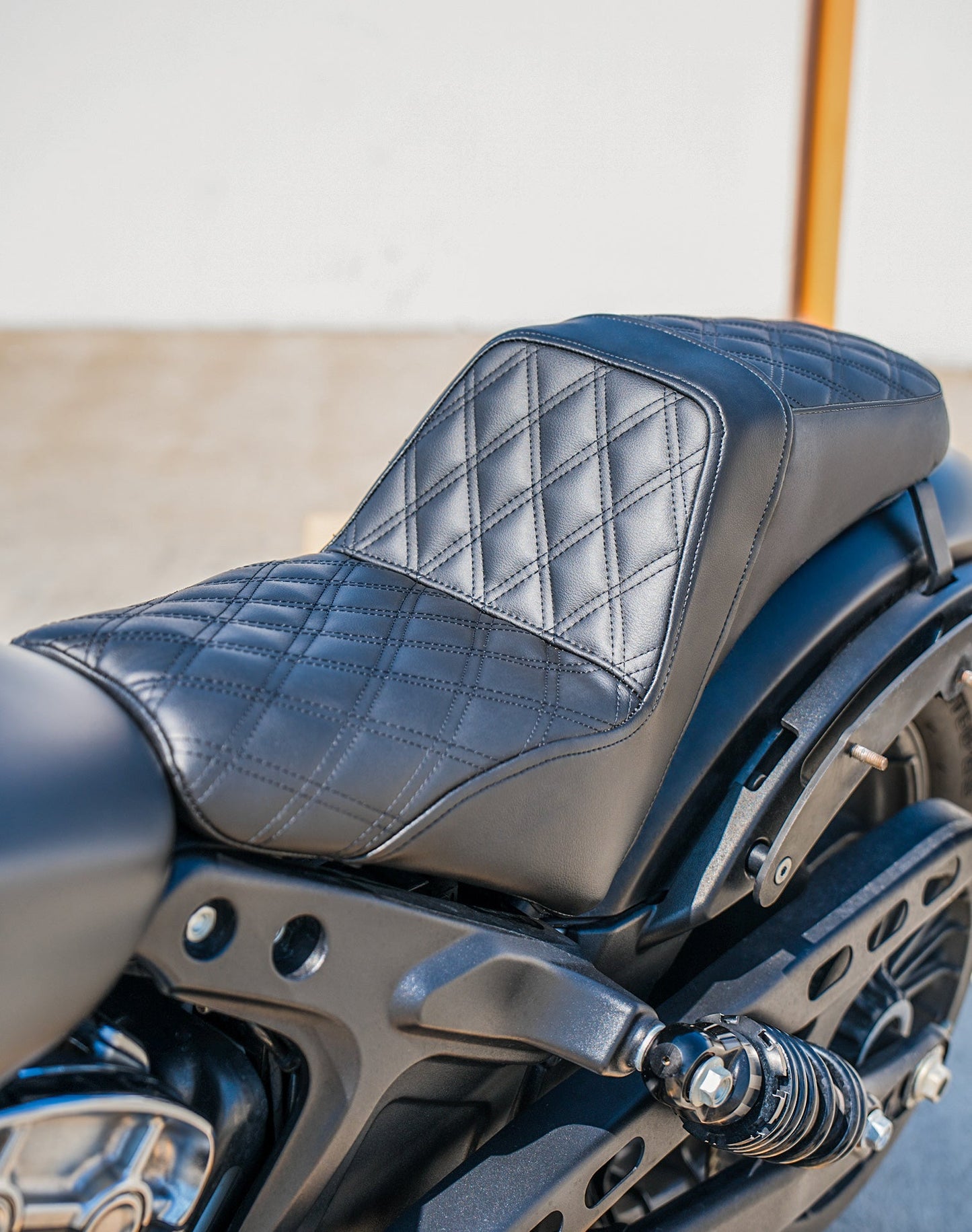 Iron Born Diamond Stitch Indian Scout Rogue Sixty 2-Up Seat Black