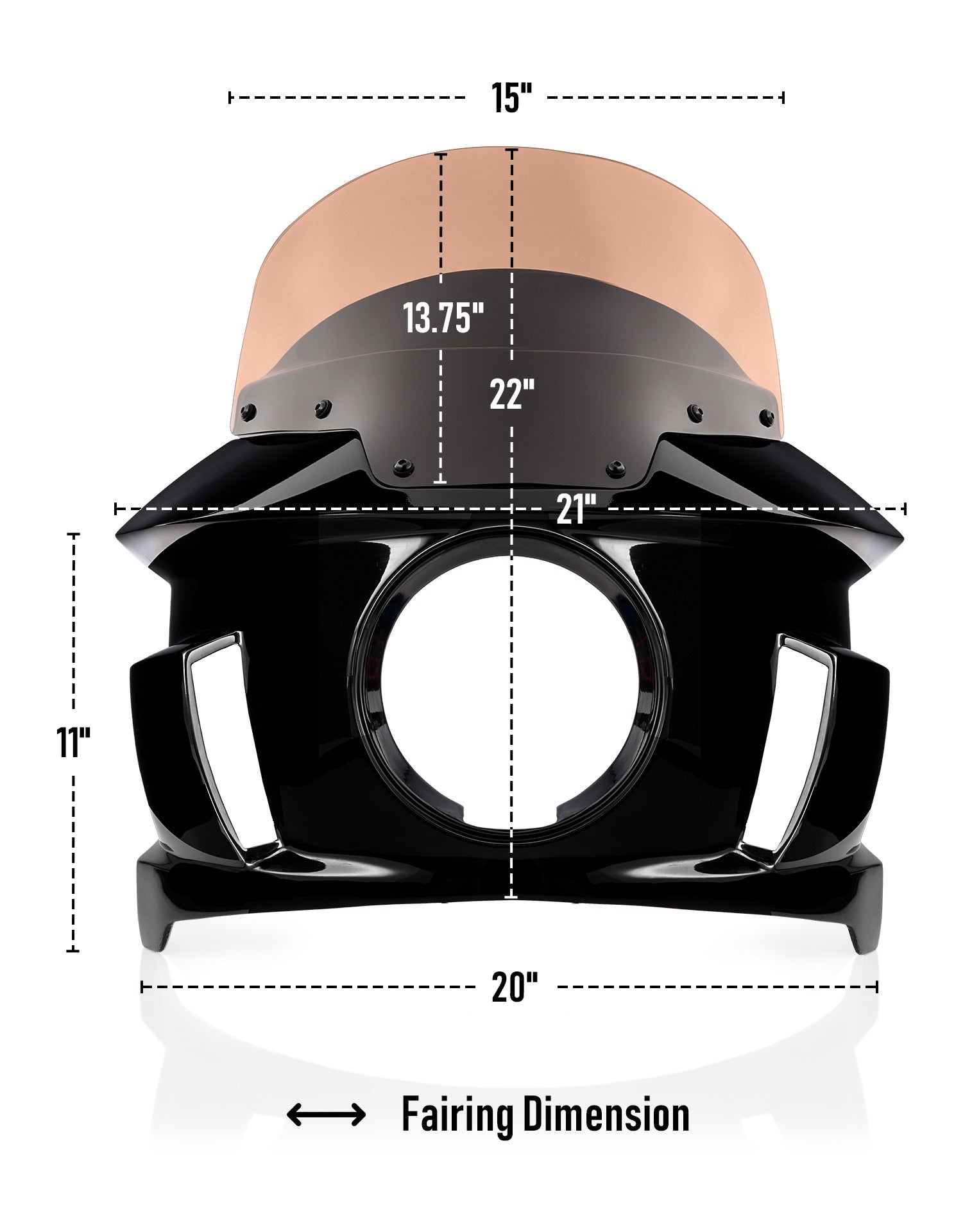Viking Darkin Motocicleta Fairing para Harley Softail Low Rider S FXLRS Gloss Black