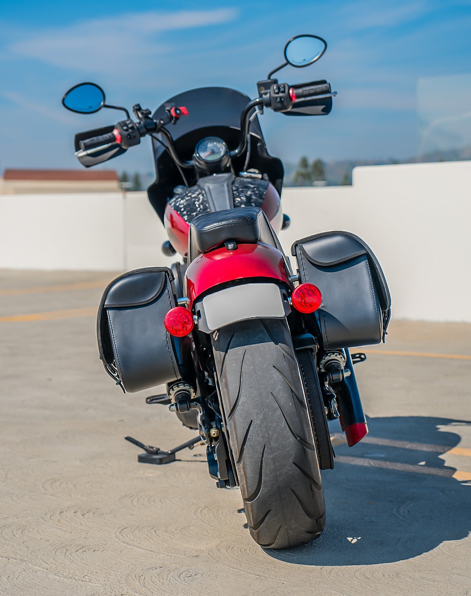 25L - SpiritBlade Medium Indian Chief Dark Horse Leather Motocicleta Alforjas