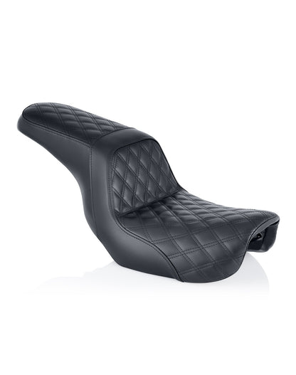 Iron Born Diamond Stitch 2-Up Seat para Harley Dyna Low Rider S FXDLS Black