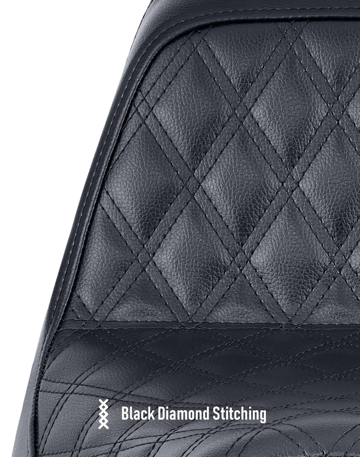 Iron Born Diamond Stitch 2-Up Seat para Harley Dyna Street Bob FXDB/I Black