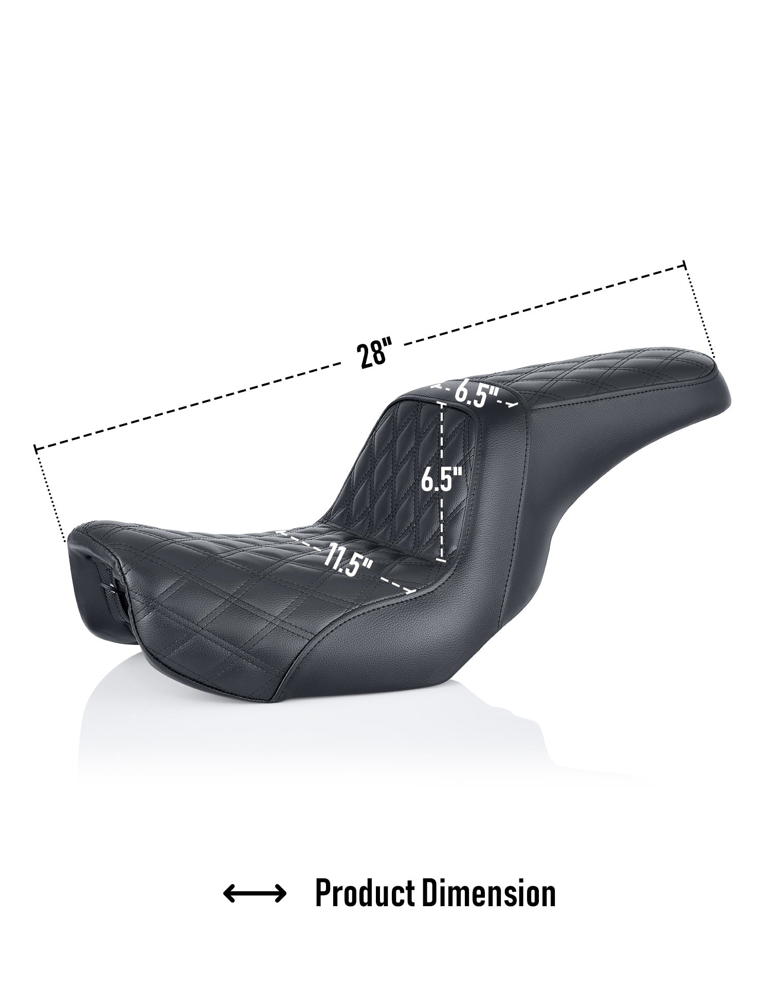 Iron Born Diamond Stitch 2-Up Seat para Harley Dyna Street Bob FXDB/I Black