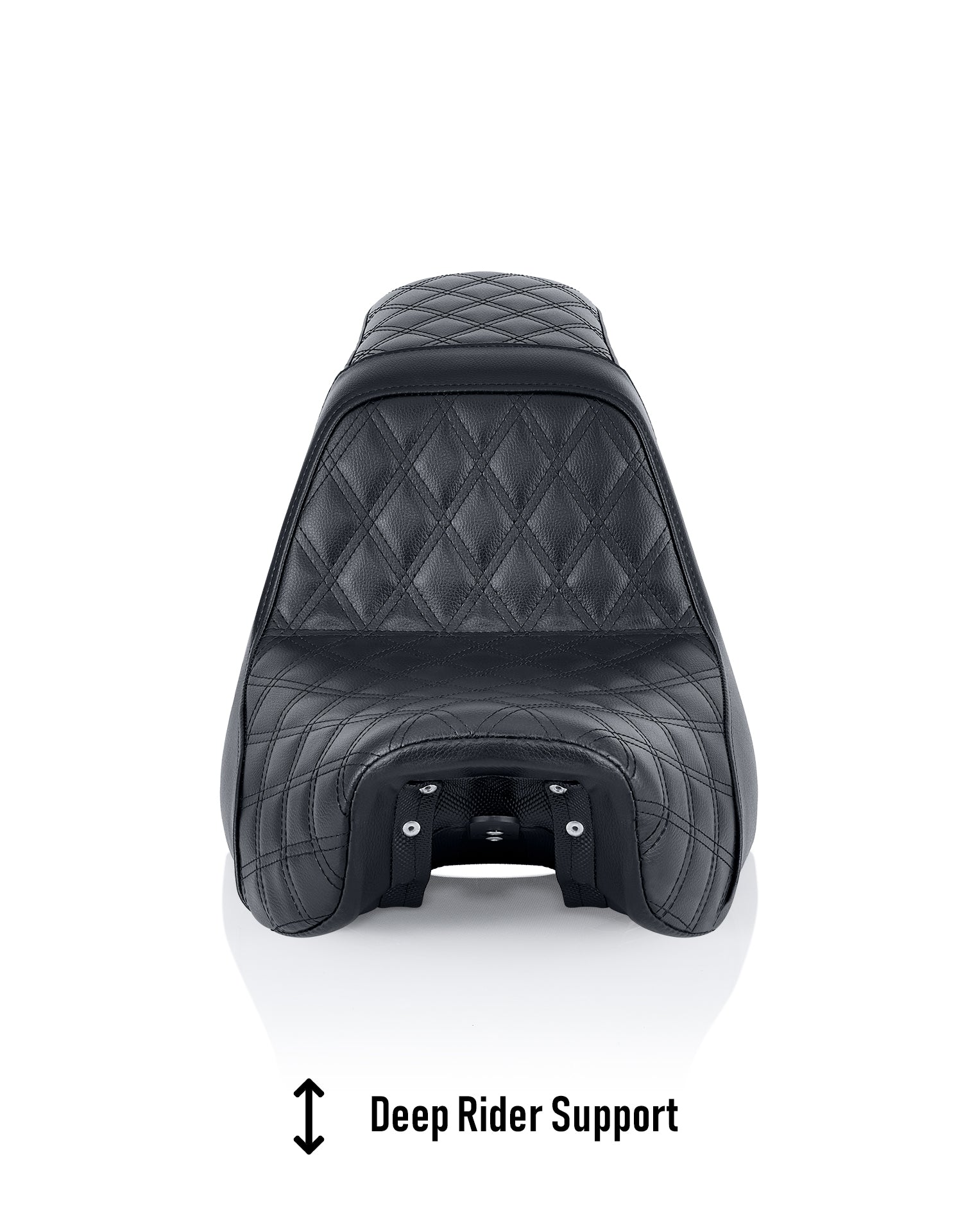 Iron Born Diamond Stitch 2-Up Seat para Harley Dyna Super Glide Custom FXDC/I Black