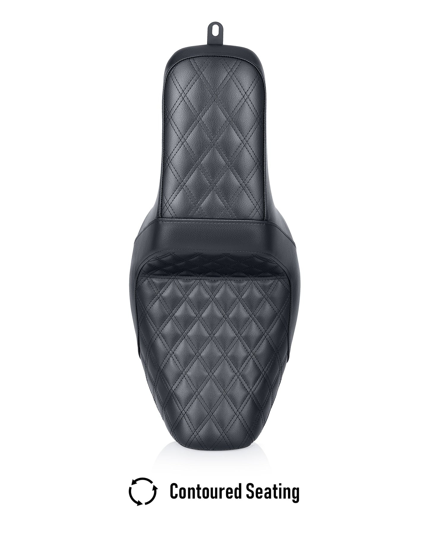 Iron Born Diamond Stitch 2-Up Seat para Harley Dyna Super Glide Custom FXDC/I Black