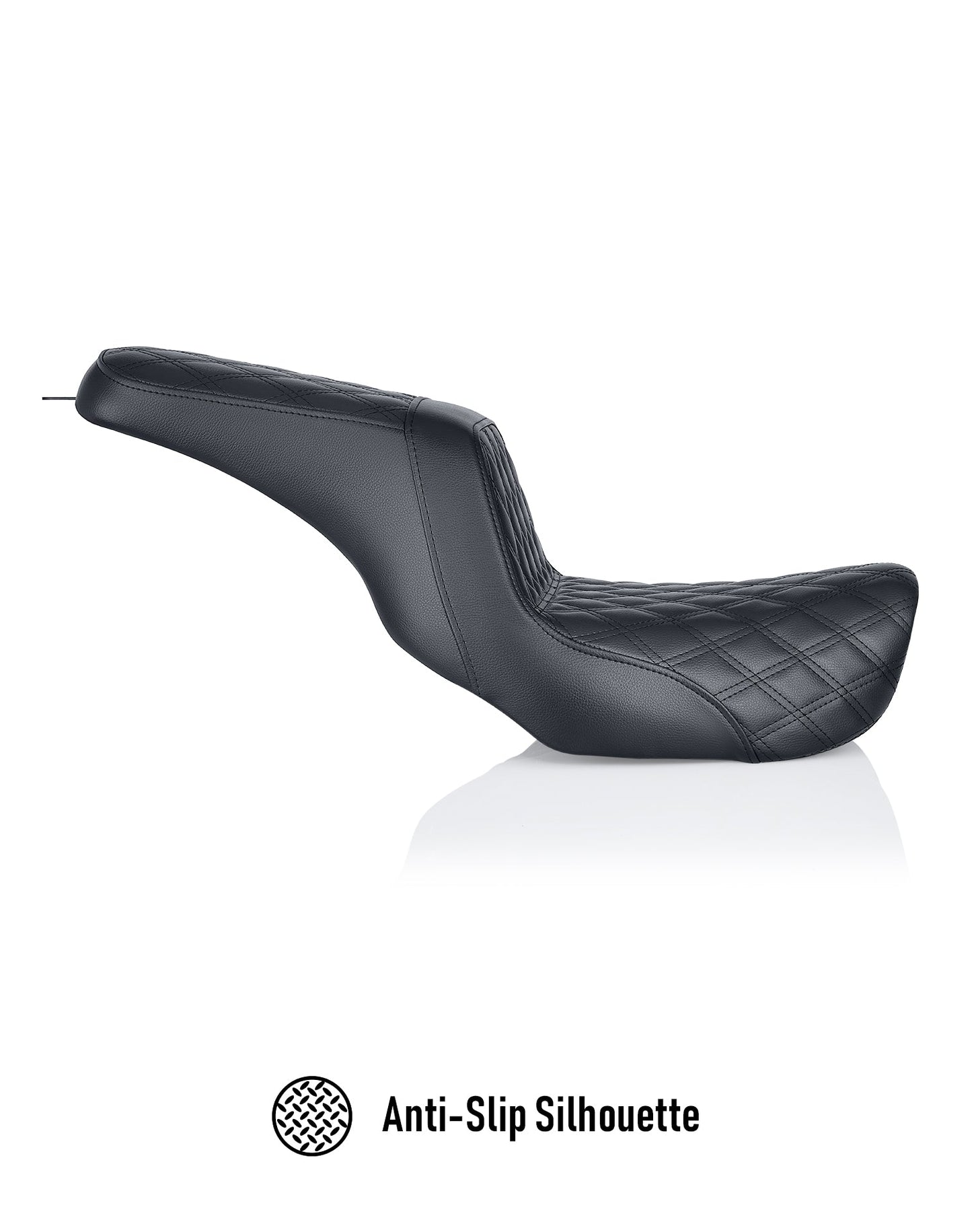 Iron Born Diamond Stitch 2-Up Seat para Harley Dyna Wide Glide FXDWG/I Black