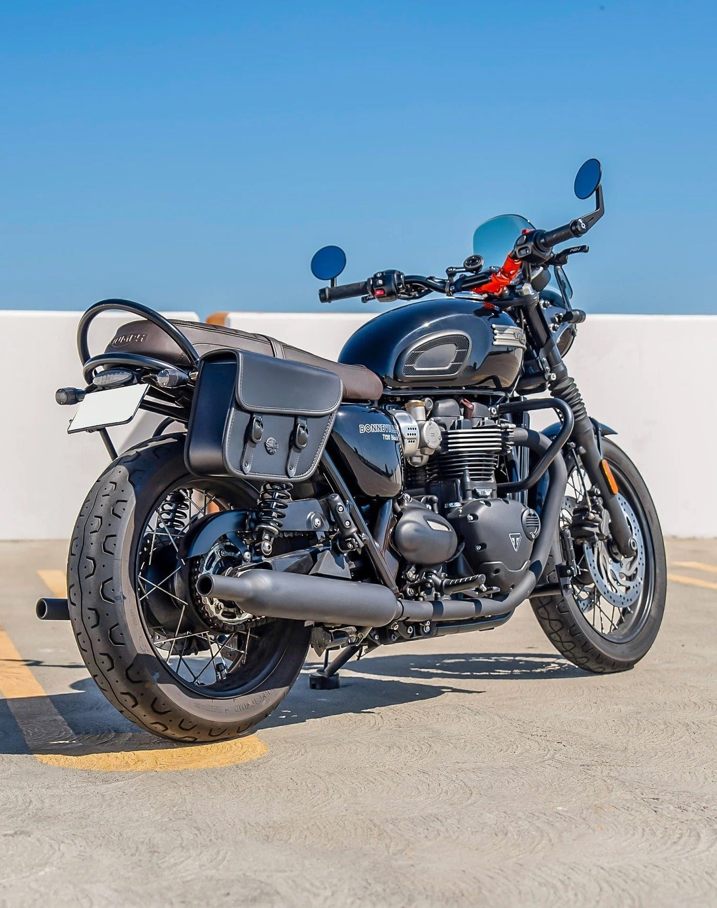 5L - Bront Triumph Bonneville T120 Leather Motocicleta Solo Alforja