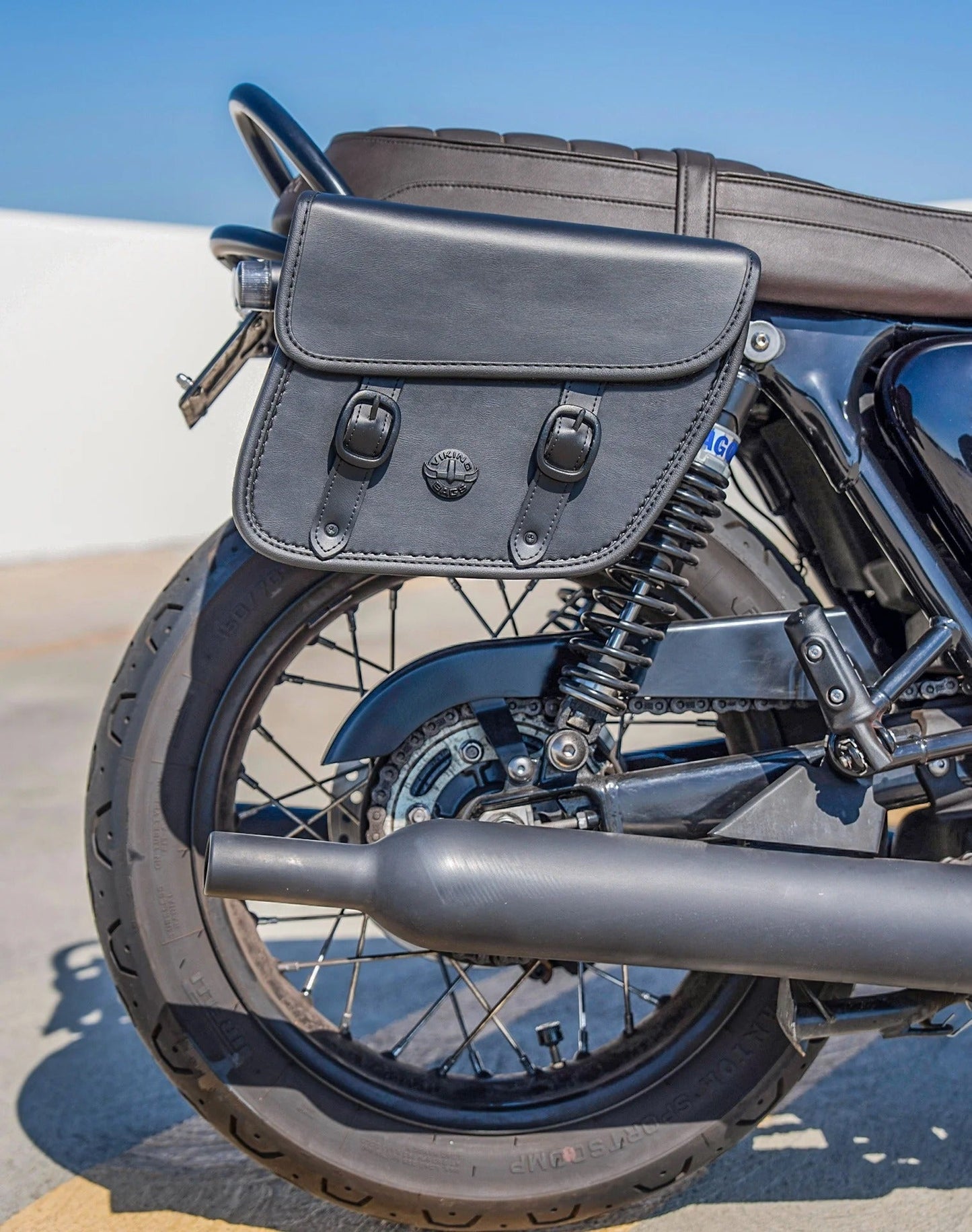 5L - Bront Triumph Bonneville T120 Leather Motocicleta Solo Alforja