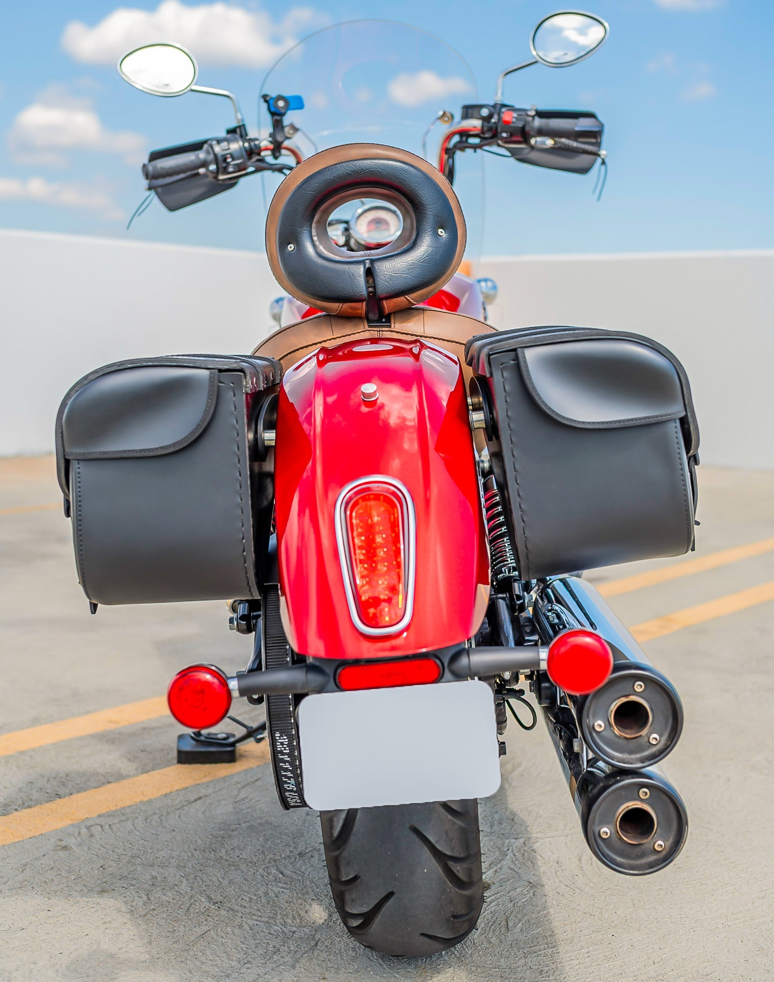 30L - Kronan Large Indian Scout Leather Motocicleta Alforjas