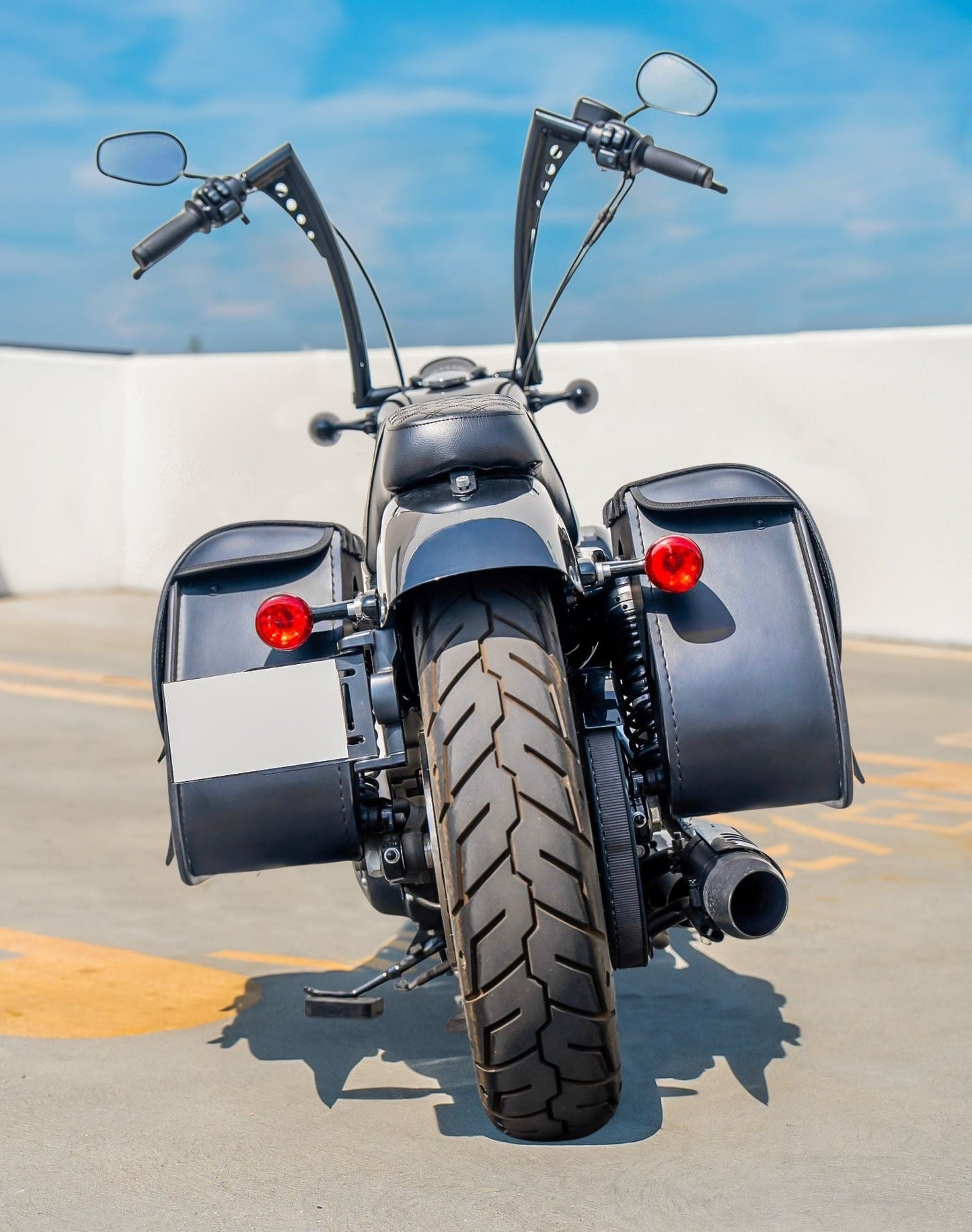 30L - Ghost Large Shock Cutout Motocicleta Alforjas para Harley Sportster 883 Low XL883L