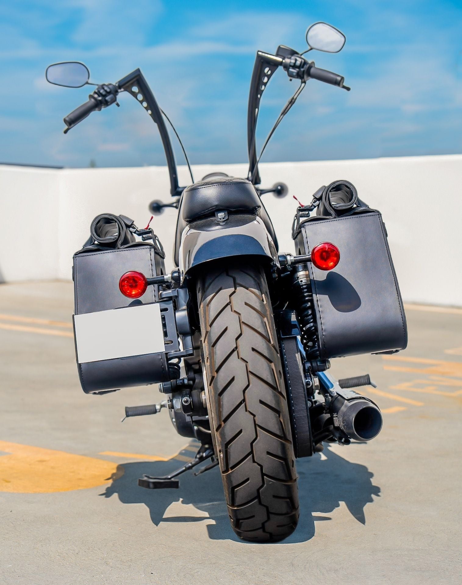 35L - Ghost Large Roll-Top Shock Cutout Alforjas para Harley Sportster Superlow XL883L