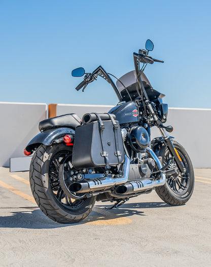 35L - Ghost Large Roll-Top Shock Cutout Alforjas para Harley Sportster Super Low XL1200T