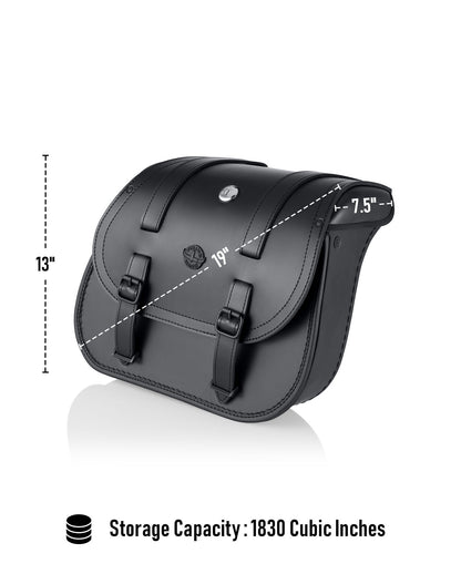 30L - Wraith Large Quick-Mount Shock Cutout Leather Alforjas para Harley Dyna Low Rider S FXDLS