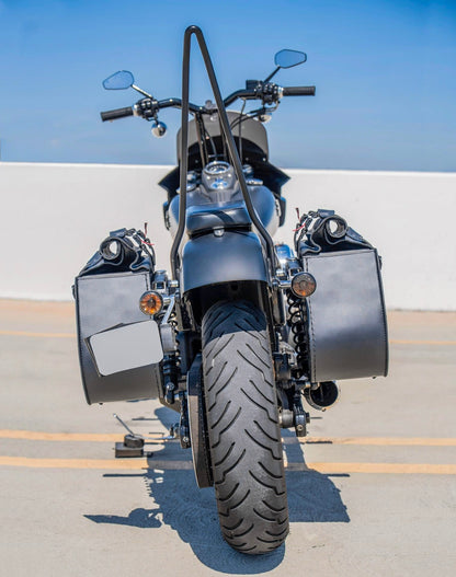 45L - Wraith XL Roll-Top Quick-Mount Shock Cutout Alforjas para Harley Dyna Super Glide Custom FXD/I