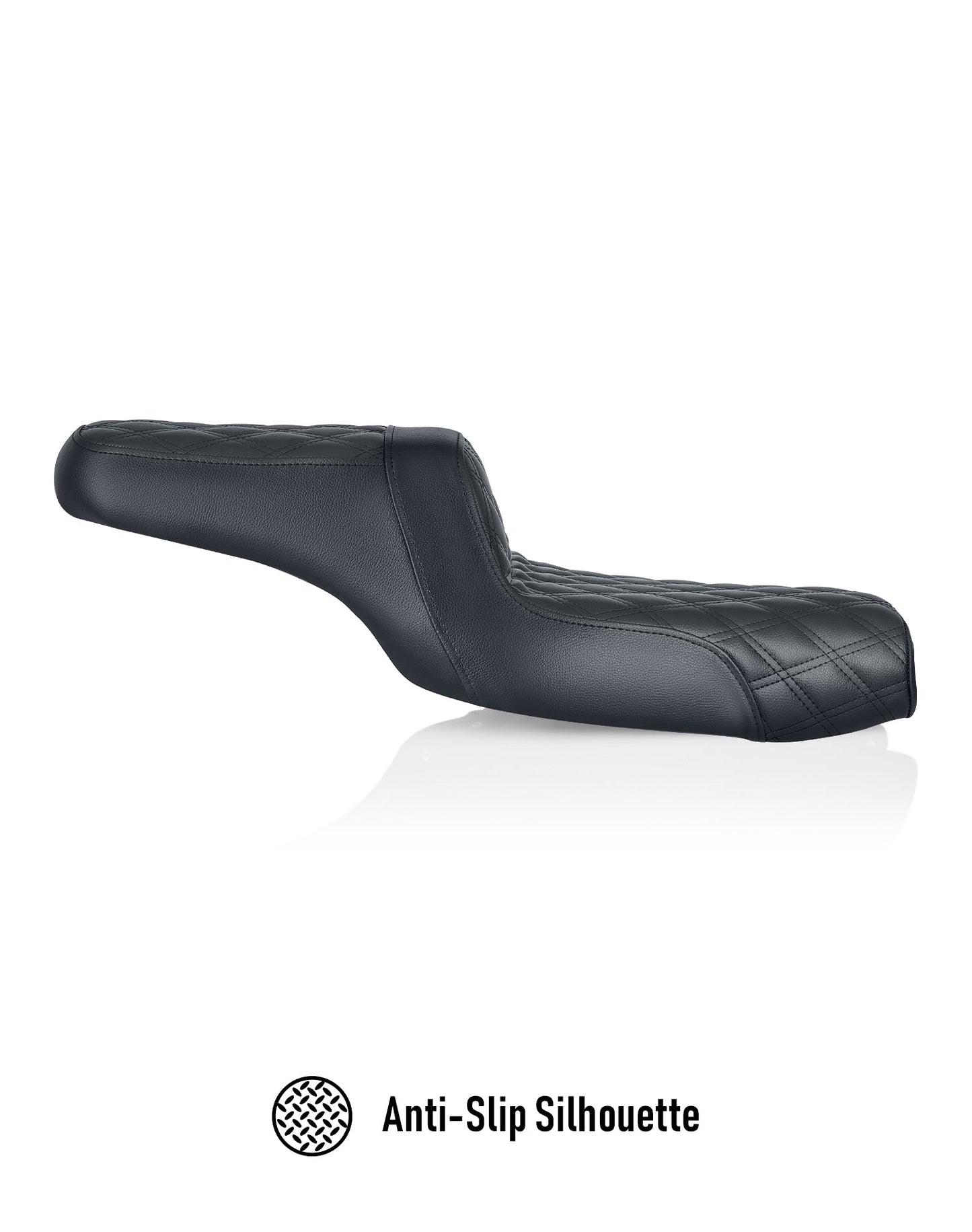 Iron Born Diamond Stitch 2-Up Seat para Harley Sportster Super Low XL1200T Black
