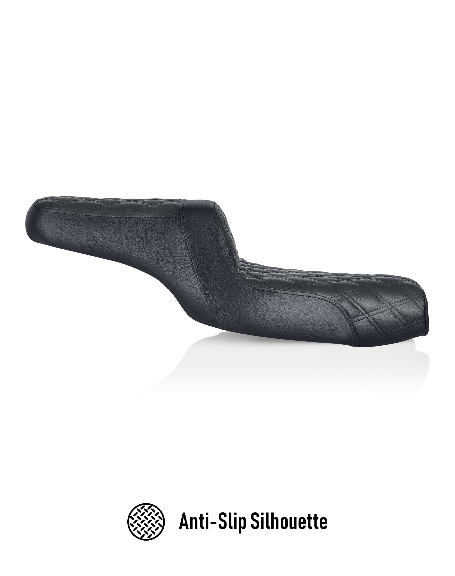 Iron Born Diamond Stitch 2-Up Seat para Harley Sportster Super Low XL1200T Black