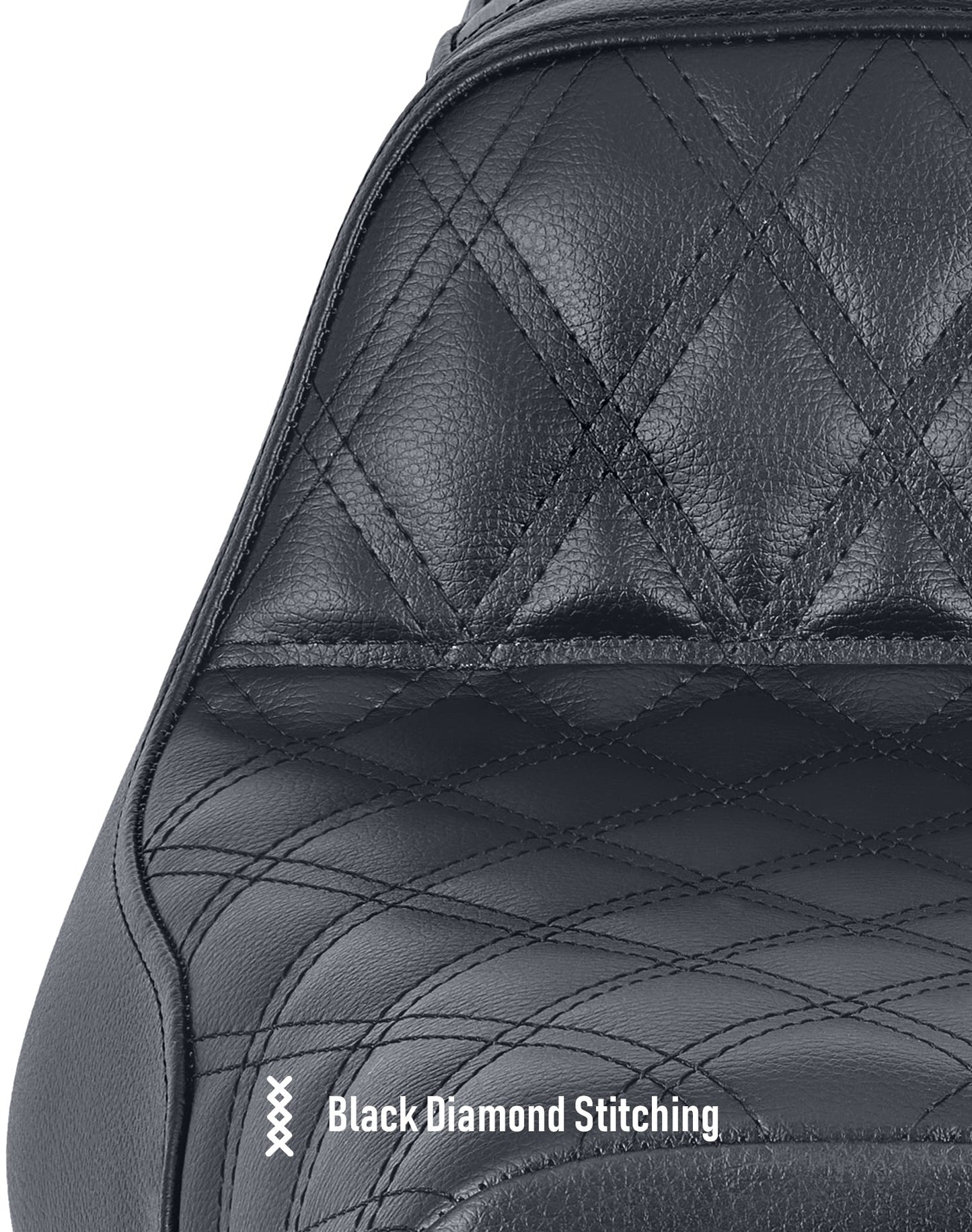 Iron Born Diamond Stitch 2-Up Seat para Harley Sportster Super Low XL1200T Black