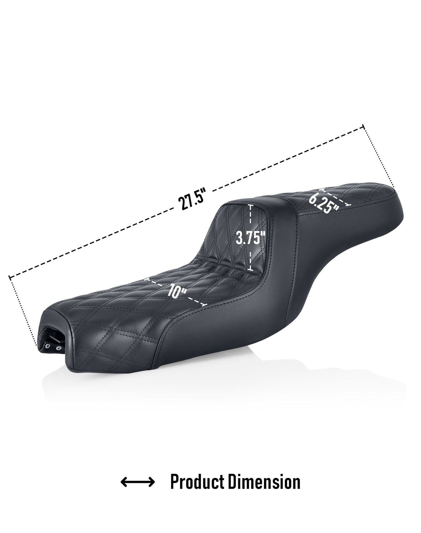 Iron Born Diamond Stitch 2-Up Seat para Harley Sportster Super Low XL1200T Black