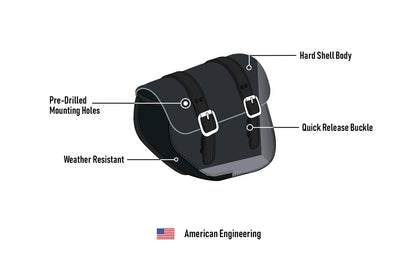 8L - Swift Small Leather Alforjas para Harley Dyna Wide Glide FXDWG/I