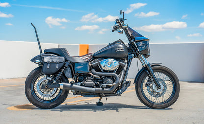 8L - Swift Small Leather Alforjas para Harley Dyna Wide Glide FXDWG/I
