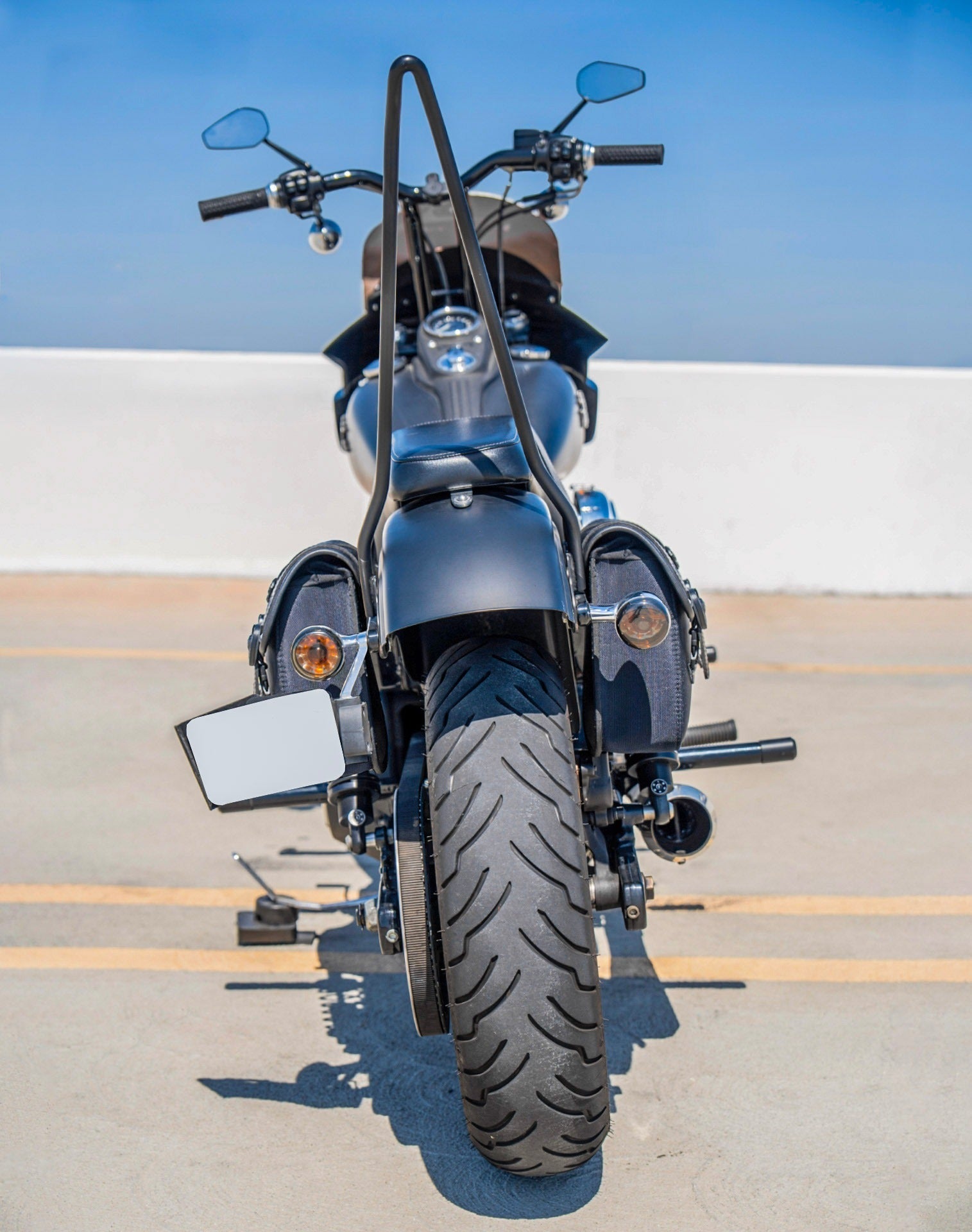 8L - Swift Small Leather Alforjas para Harley Dyna Wide Glide FXDWG/I
