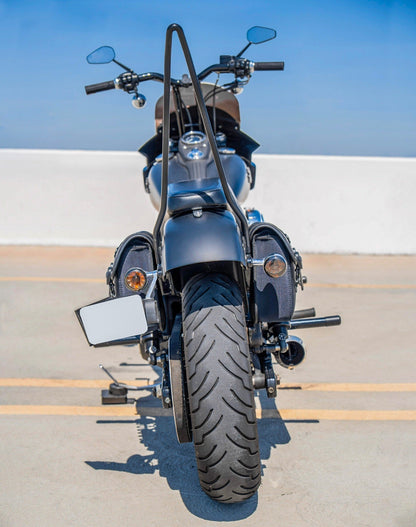8L - Swift Small Leather Alforjas para Harley Dyna Super Glide Custom FXD/I