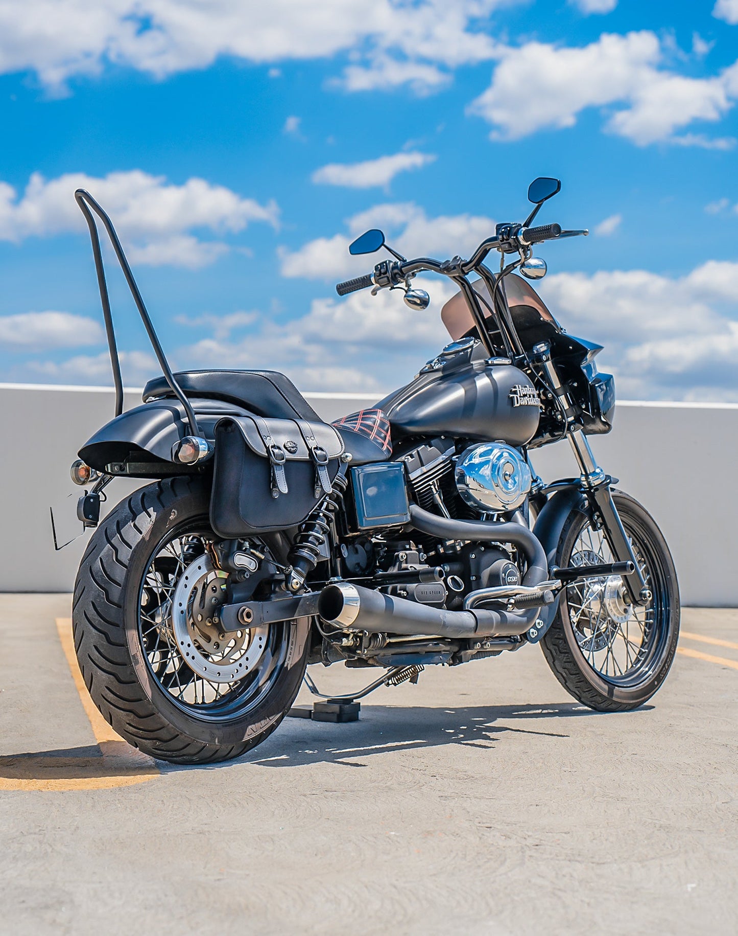 8L - Swift Small Leather Alforjas para Harley Dyna Low Rider S FXDLS