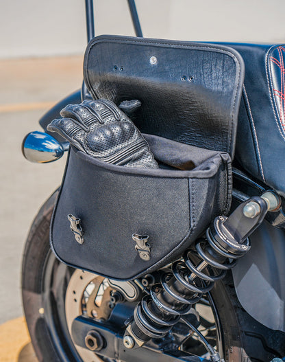 8L - Swift Small Leather Alforjas para Harley Dyna Low Rider FXDL/I