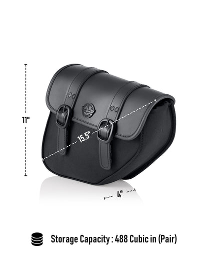 8L - Swift Small Leather Alforjas para Harley Dyna Low Rider FXDL/I